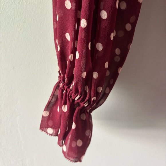 Nicholas - Polka Dot Smocked Sheer Top - 10 - Picture 9 of 12